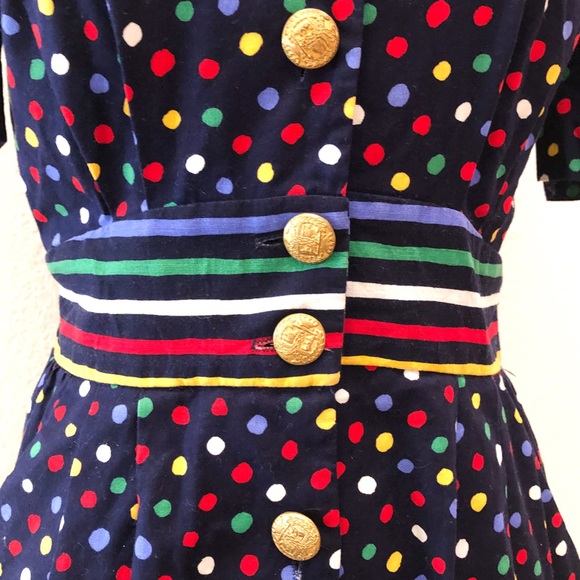 Funky Vintage Multicolored Polkadot Dress - Picture 3 of 6